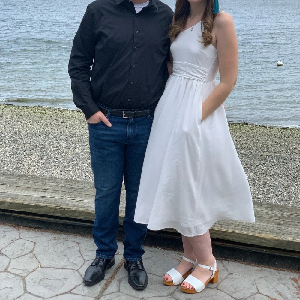 ANRABESS | One Shoulder Tea Length - Picture 2 of 3